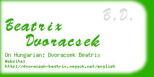 beatrix dvoracsek business card
